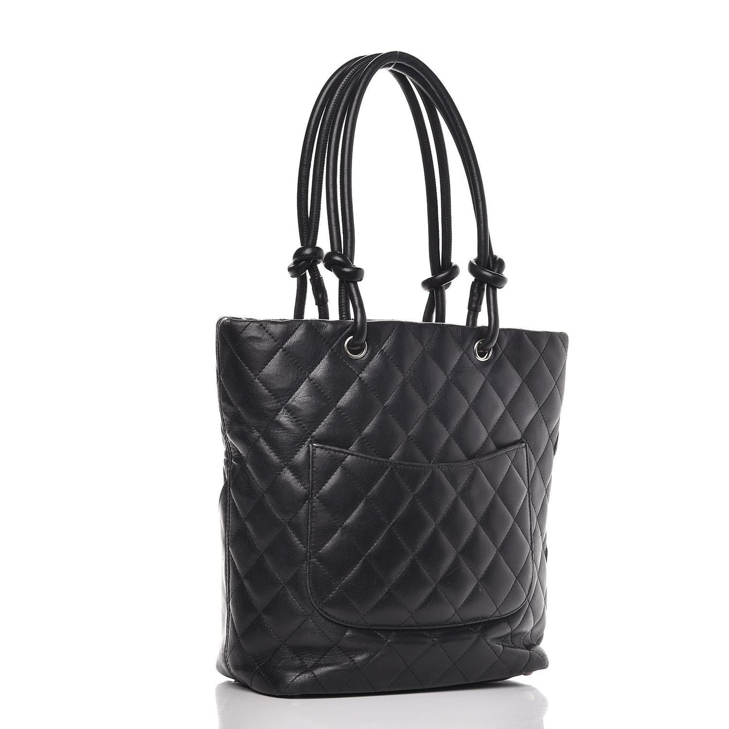 Calfskin Quilted Medium Cambon Tote Black