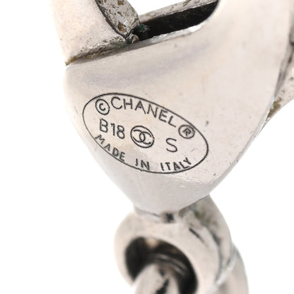 Chanel Crystal CC Ball Pendant Necklace Silver 6 of 9