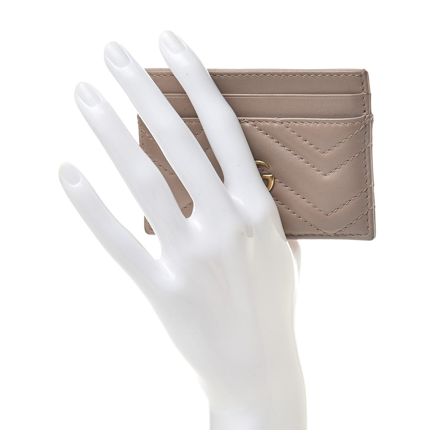 Calfskin Matelasse GG Marmont Card Holder Porcelain Rose