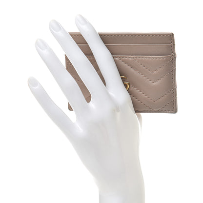 Gucci Calfskin Matelasse GG Marmont Card Holder Porcelain Rose 2 of 10
