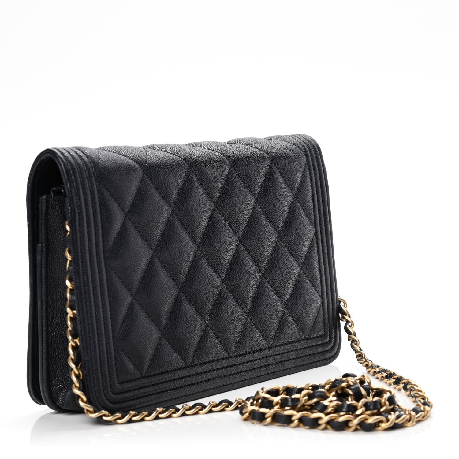 Chanel Caviar Quilted Boy Wallet On Chain WOC Navy 2 of 6