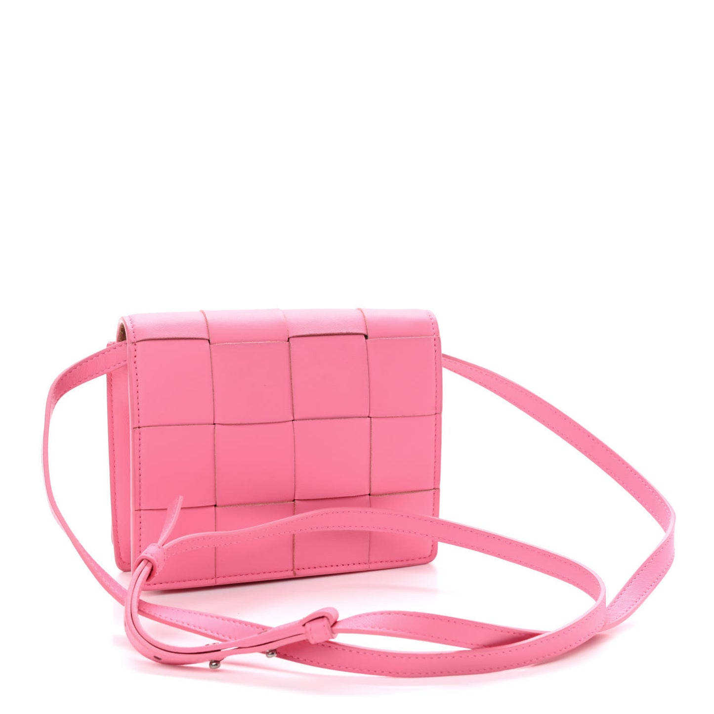 Lambskin Maxi Intrecciato Mini Cassette Crossbody Bag Pink