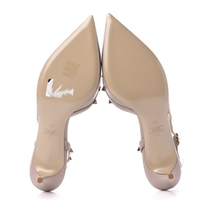 Valentino Garavani Nappa Rockstud Half D'Orsay Slingback 50mm Pumps 39 Poudre 6 of 9