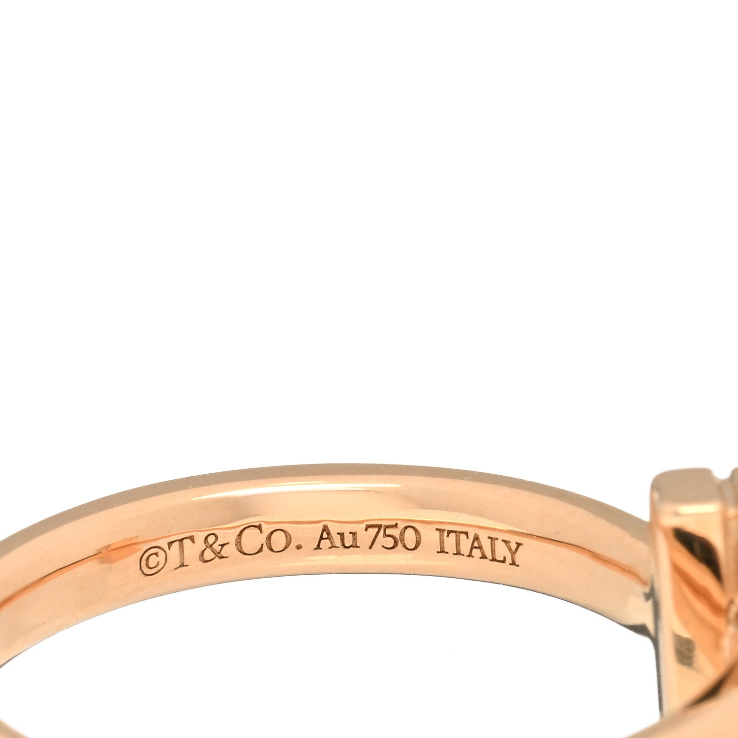 Tiffany 18K Rose Gold Diamond 2.5mm T T1 Ring 49 5 3 of 3
