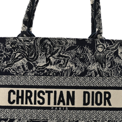 Christian Dior Canvas Embroidered Medium Toile De Jouy Reverse Book Tote Blue 8 of 14