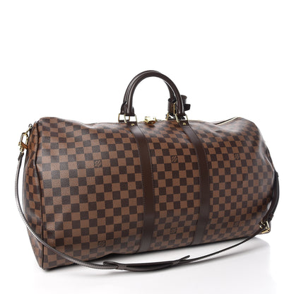 Louis Vuitton Damier Ebene Keepall Bandouliere 55 3 of 10