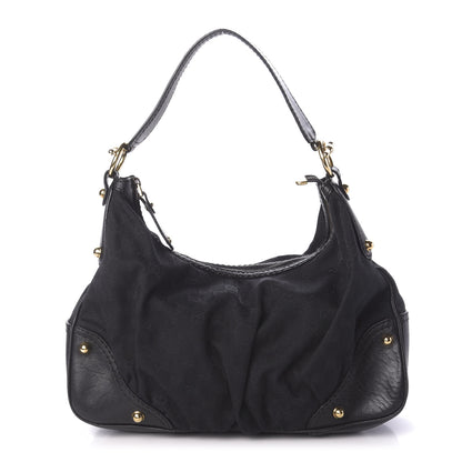 Gucci Monogram Medium Jockey Hobo Black 1 of 10