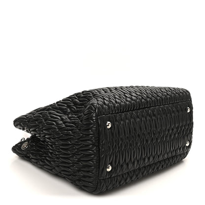 Miu Miu Nappa Matelasse Swarovski Crystal Tote Black 4 of 9