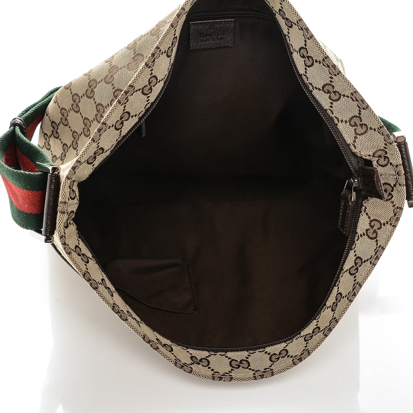 Monogram Web Medium Flat Messenger Bag Brown