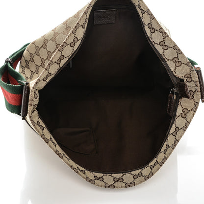 Gucci Monogram Web Medium Flat Messenger Bag Brown 5 of 6