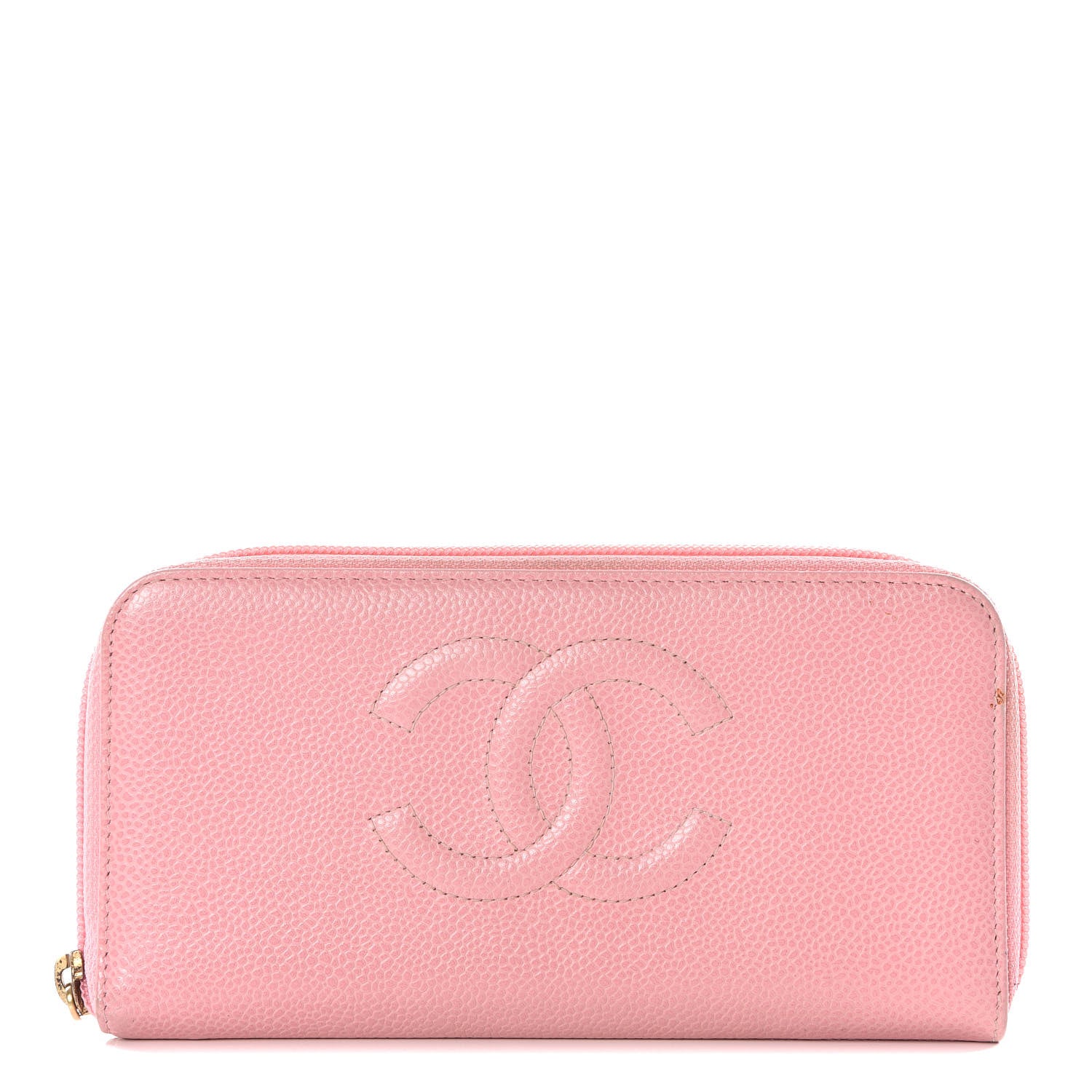 Chanel Caviar Large Timeless CC Zip Around Wallet Pink 1 of 12