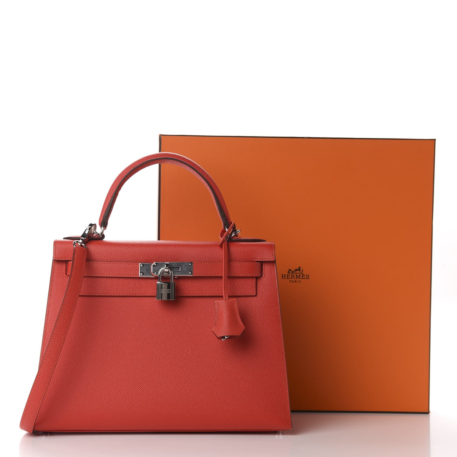 Hermes Epsom Kelly Sellier 28 Rouge Tomate 11 of 11