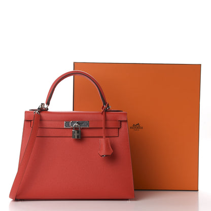 Hermes Epsom Kelly Sellier 28 Rouge Tomate 11 of 11