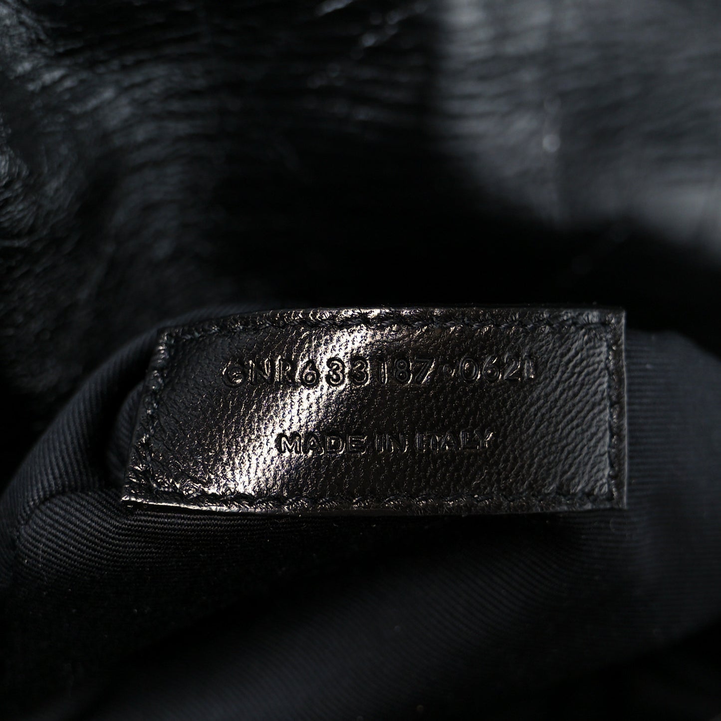 Crinkled Calfskin Shearling Monogram Medium Niki Chain Satchel Black