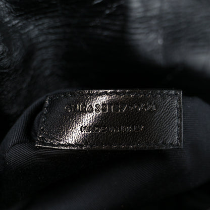 Saint Laurent Crinkled Calfskin Shearling Monogram Medium Niki Chain Satchel Black 8 of 11