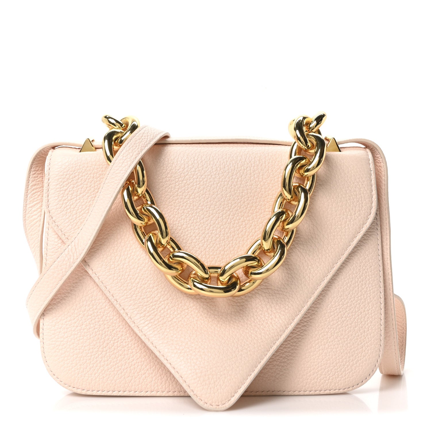 Bottega Veneta Calfskin Mount Envelope Bag Melon Washed 1 of 9