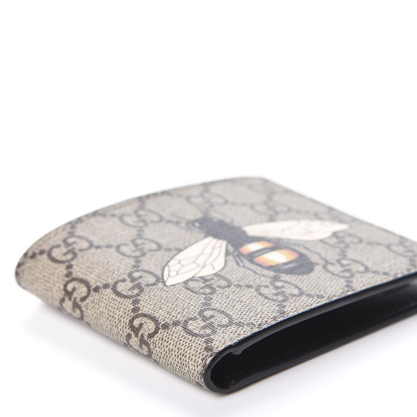 GG Supreme Monogram Bee Nice Bi-Fold Wallet Beige