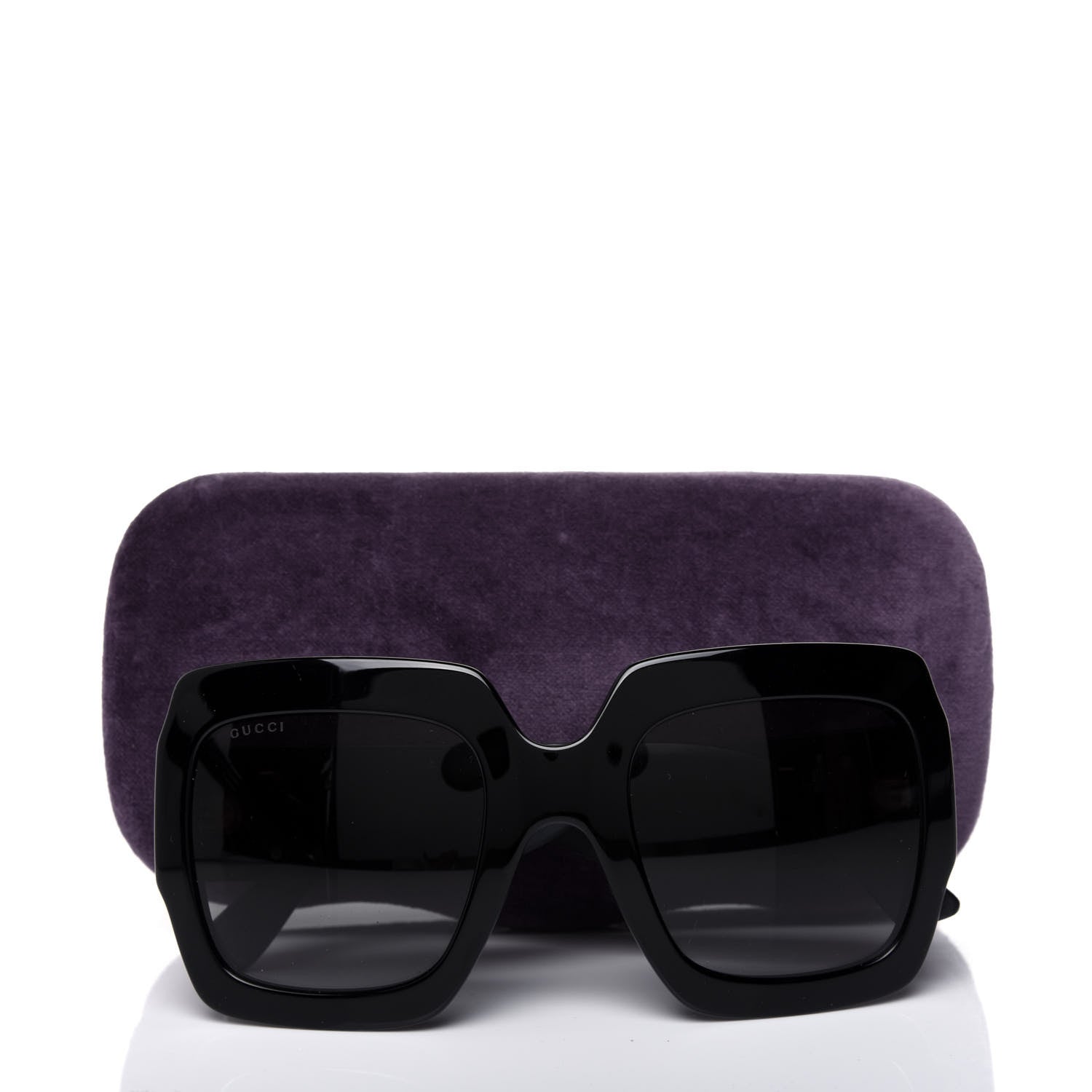 Gucci Square Frame Glitter GG0102S Sunglasses Black 7 of 7