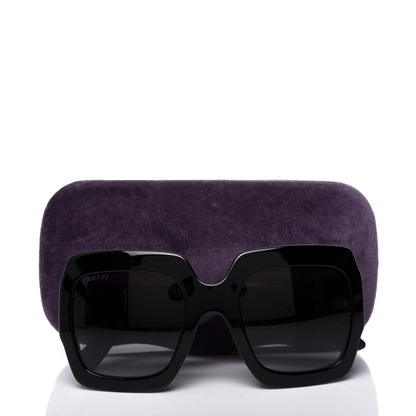 Gucci Square Frame Glitter GG0102S Sunglasses Black 7 of 7