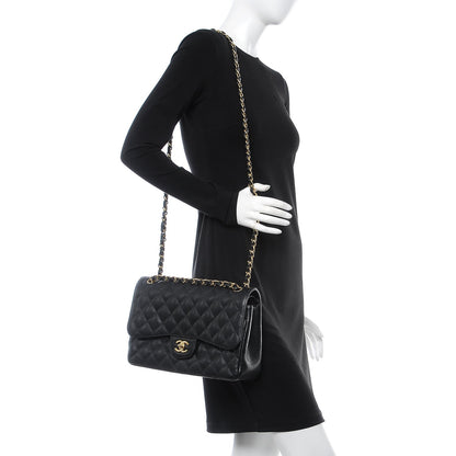 Chanel Caviar Quilted Jumbo Double Flap Black 3 of 10