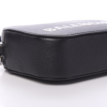 Balenciaga Grained Calfskin Logo XS Ville Top Handle Camera Bag Black White 7 of 9