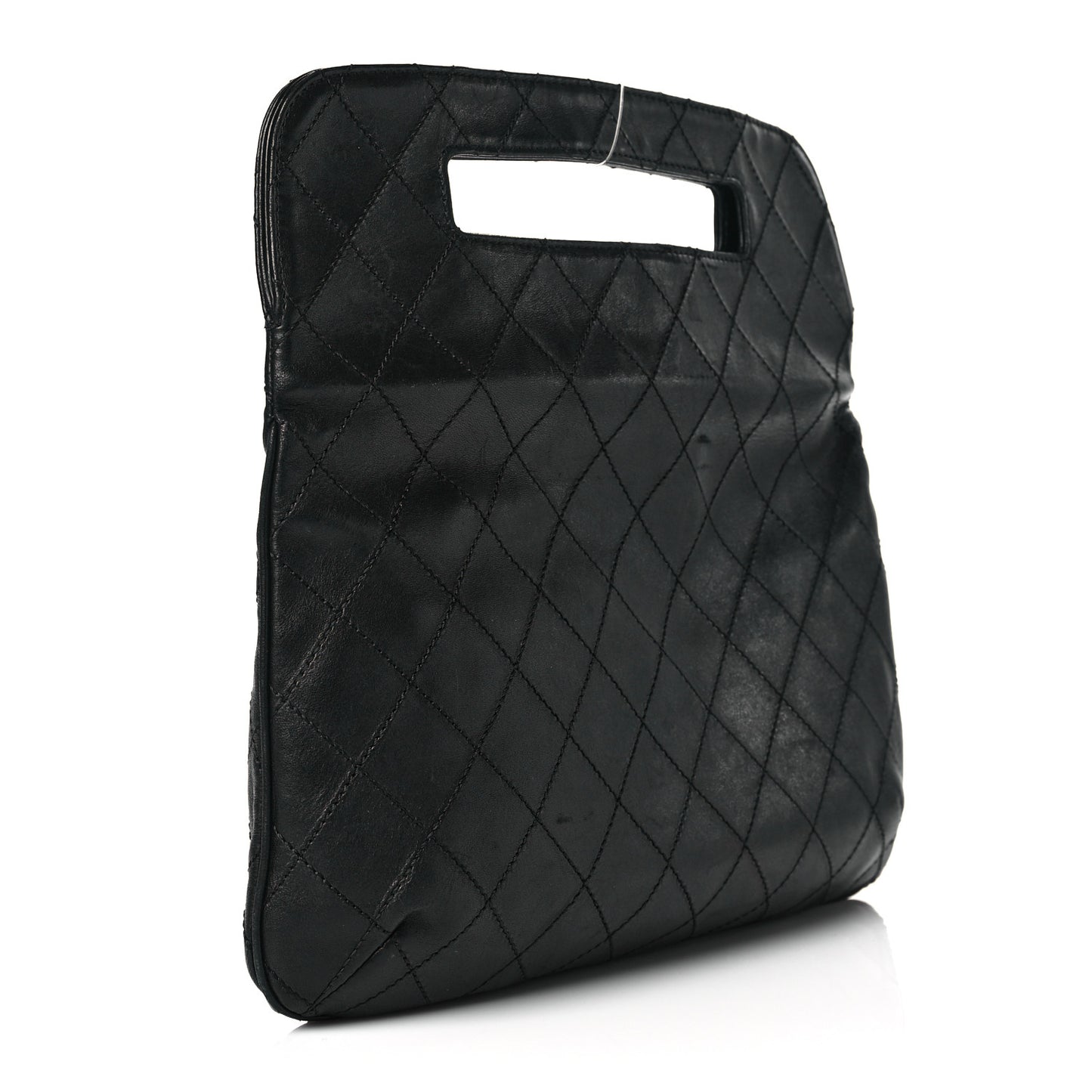 Calfskin Stitched CC Flap Clutch Black