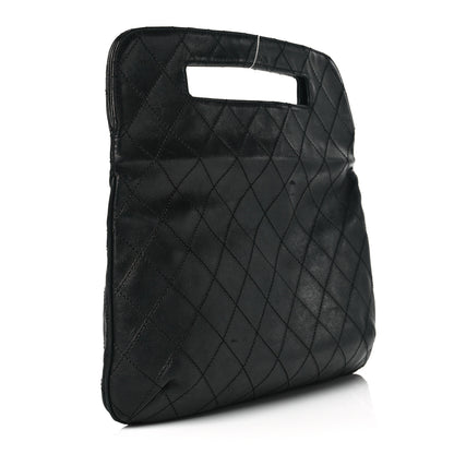Chanel Calfskin Stitched CC Flap Clutch Black 3 of 15