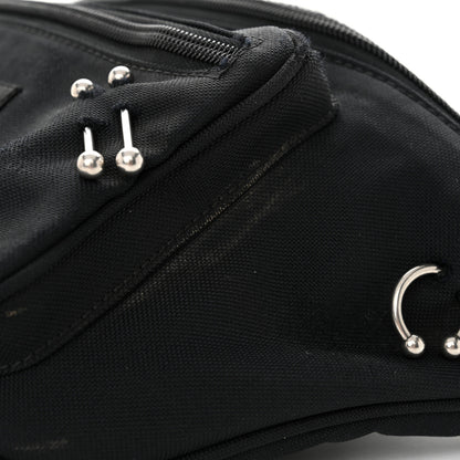 Balenciaga Nylon Canvas Logo Piercing Explorer Beltpack Black White 12 of 13