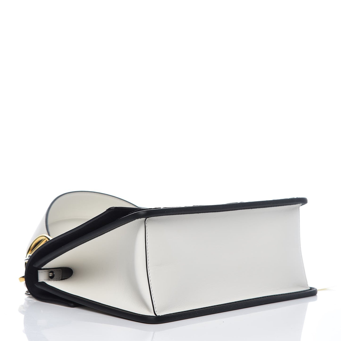 Vitello Century Velvet F is Fendi FF Embroidered Kan I Shoulder Bag White Black