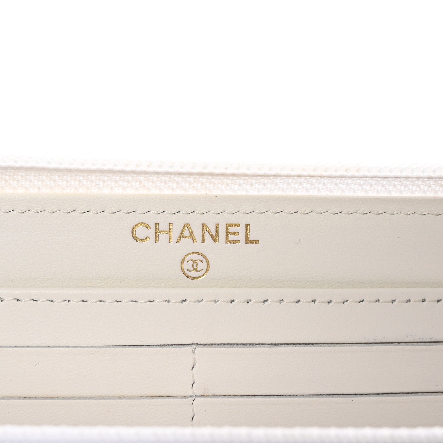 Chanel Caviar Quilted Boy Long Zip Around Wallet White 6 of 9