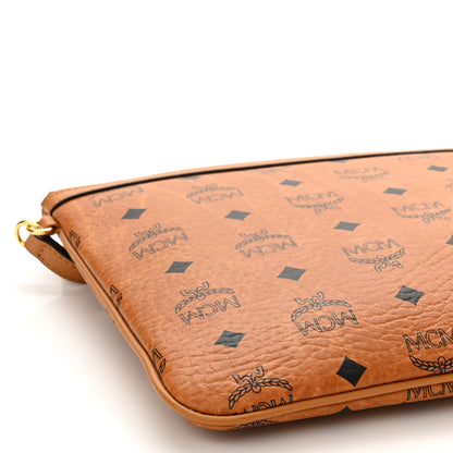 MCM Visetos Liz Shopper Tote Pouch Cognac 9 of 10