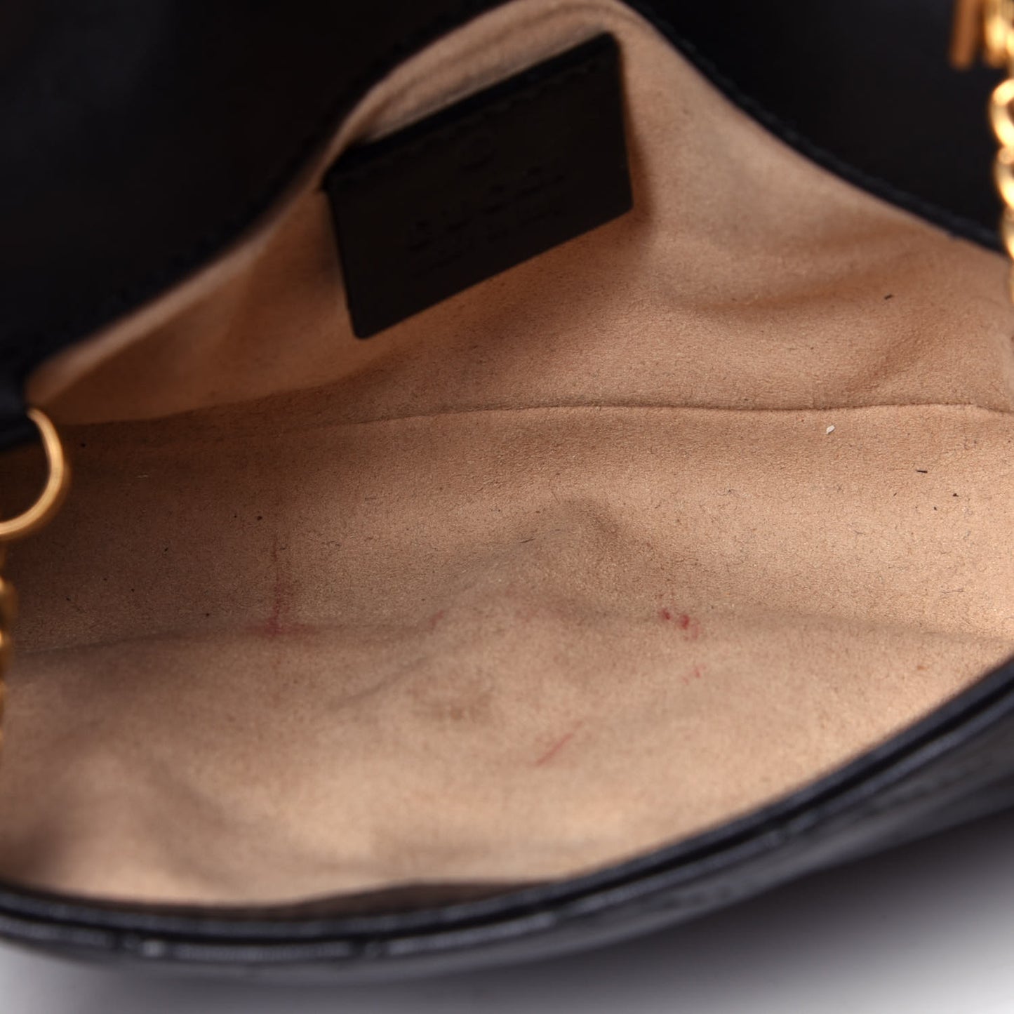 Calfskin Matelasse Super Mini GG Marmont Shoulder Bag Black