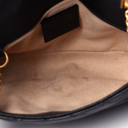 Gucci Calfskin Matelasse Super Mini GG Marmont Shoulder Bag Black 5 of 13