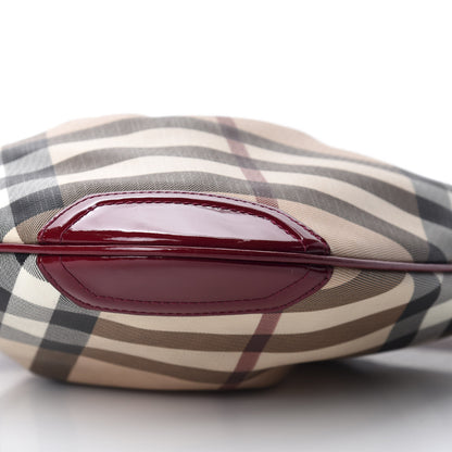 Burberry Patent Nova Check Julia Crossbody Bag Dark Red 7 of 13