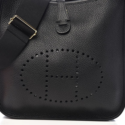 Hermes Taurillon Clemence Evelyne III PM Black 11 of 12