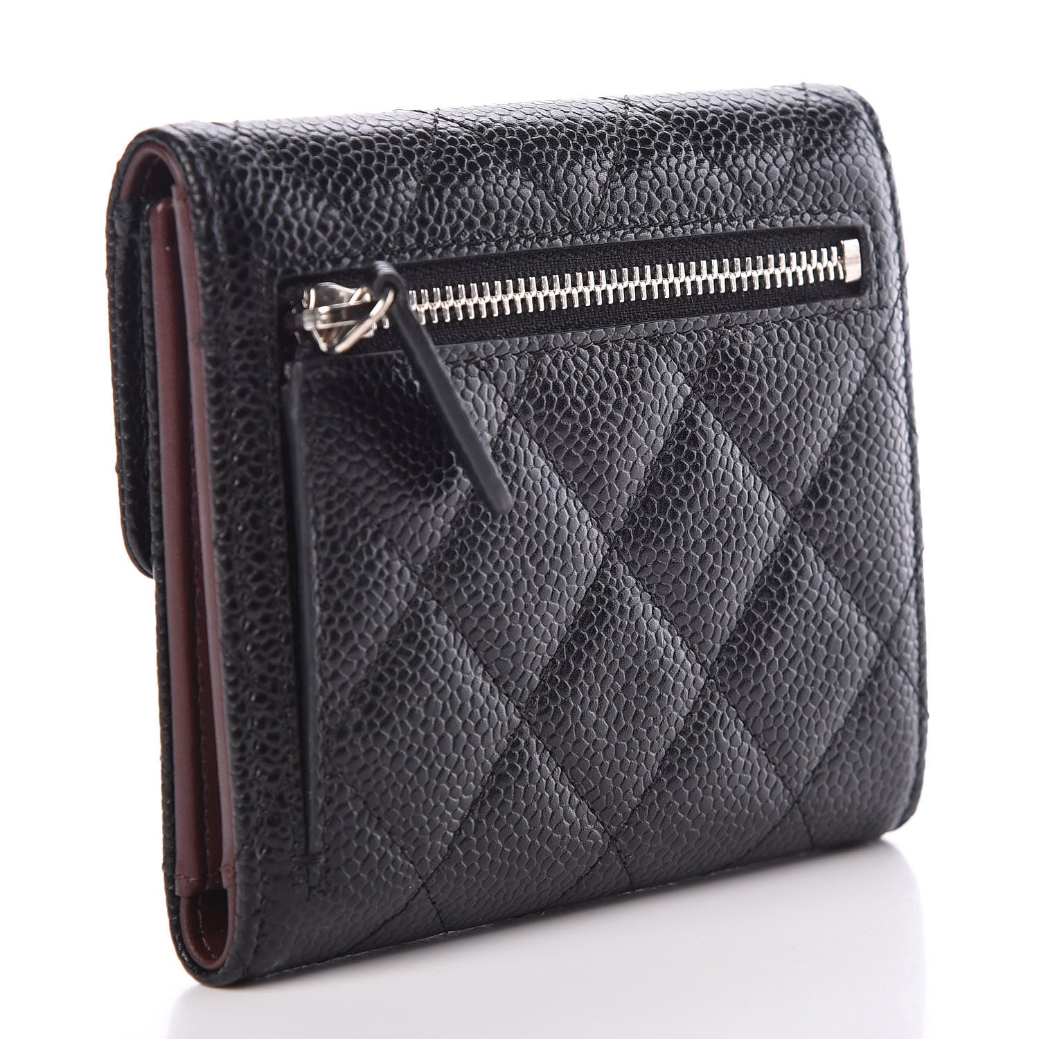 Chanel Caviar Quilted Compact Flap Wallet Black 3 of 8