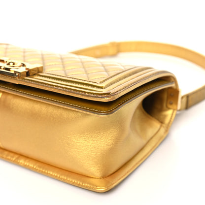 Chanel Metallic Patent Calfskin Quilted Medium Boy Flap Gold 9 of 14