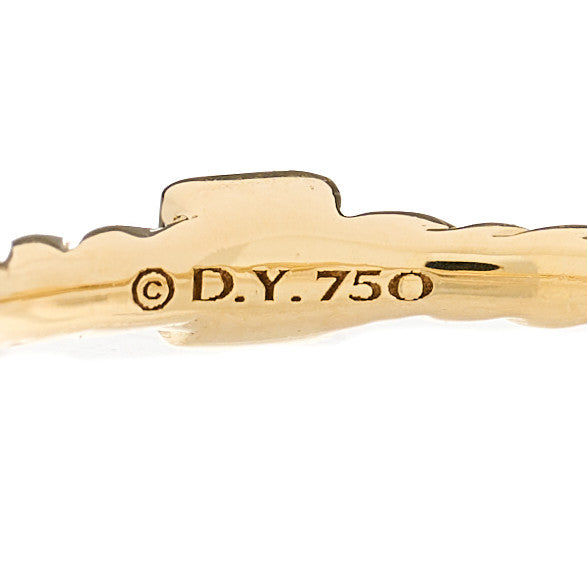 18K Yellow Gold Diamond Cable Collectibles Stack Ring 56 7.5