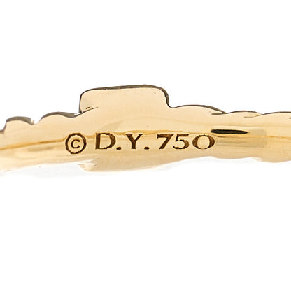 David Yurman 18K Yellow Gold Diamond Cable Collectibles Stack Ring 56 7.5 4 of 4