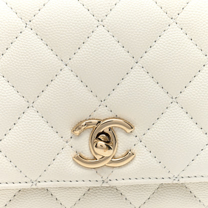 Chanel Caviar Quilted Extra Mini Coco Handle Flap White 8 of 10
