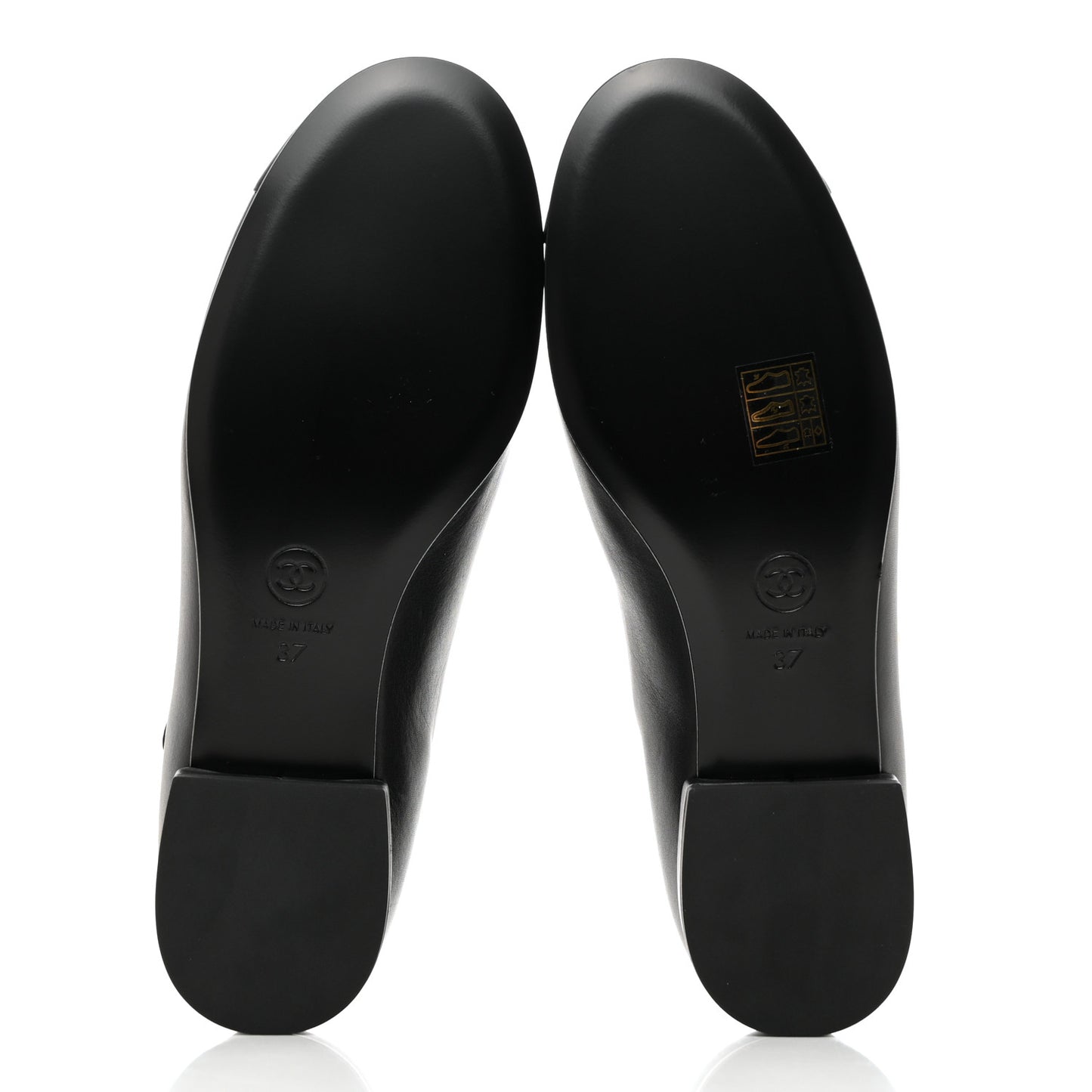 Calfskin Cap Toe T Strap CC Flats 37 Black