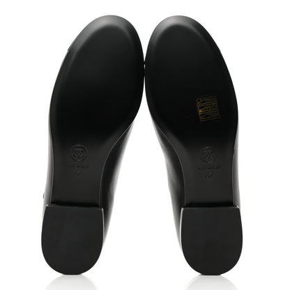 Chanel Calfskin Cap Toe T Strap CC Flats 37 Black 5 of 9