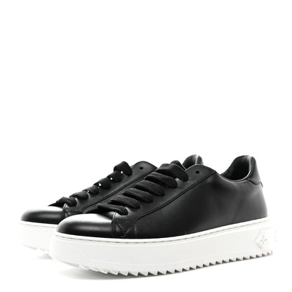 Louis Vuitton Calfskin Time Out Sneakers 38 Black 3 of 10