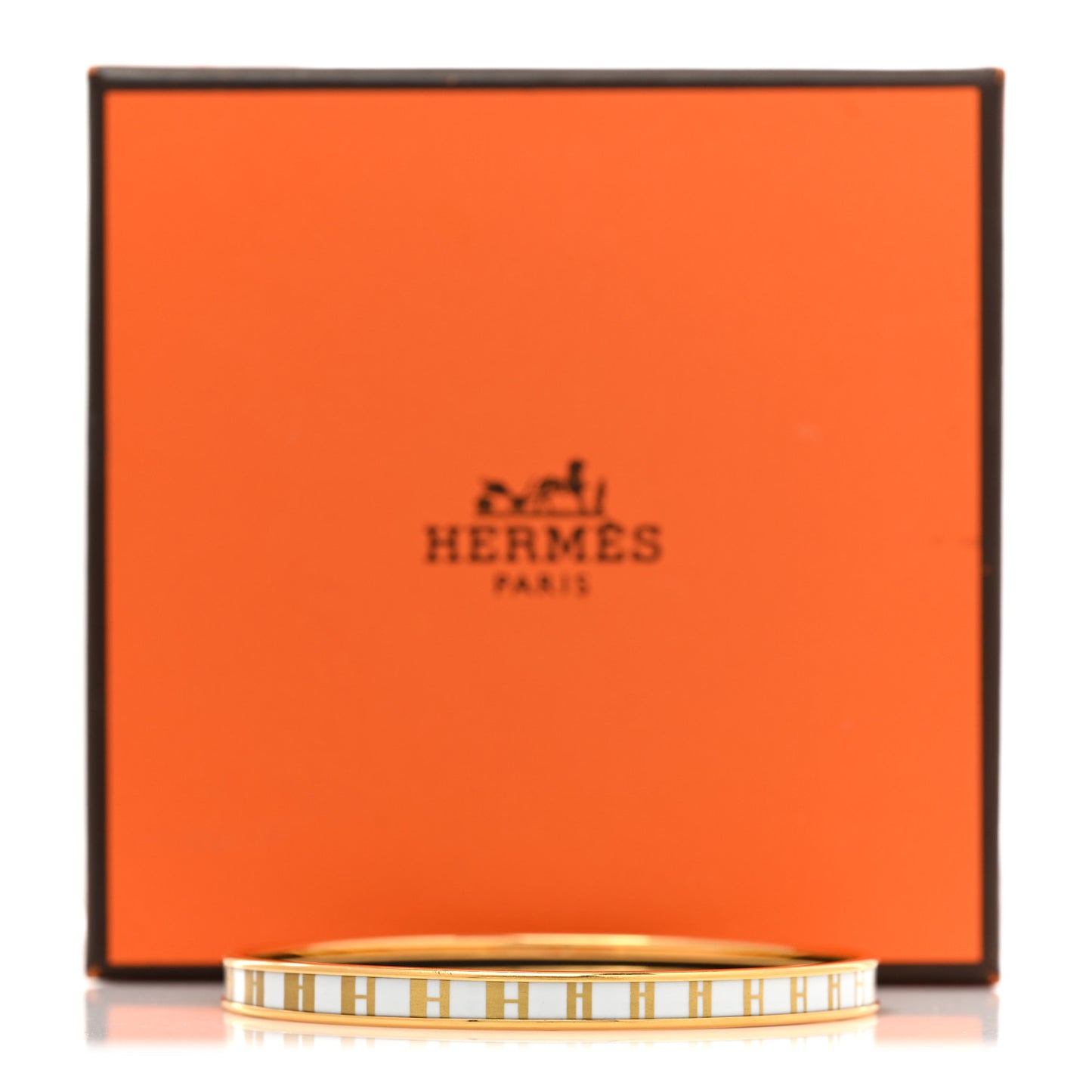 Printed Enamel Extra Narrow OP'H Bracelet 62 Jaune D'Or White