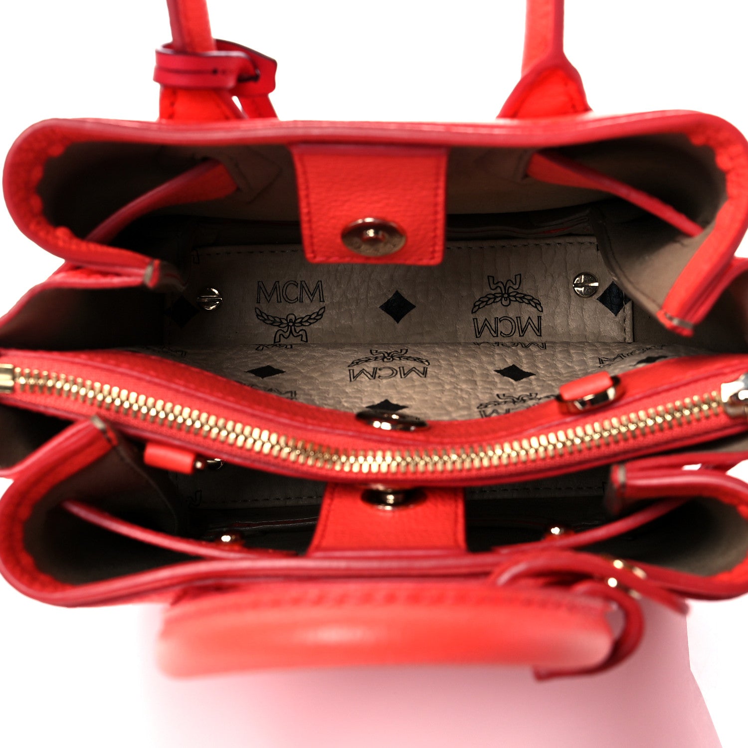 MCM Grained Calfskin Mini Neo Milla Tote Coral 5 of 9