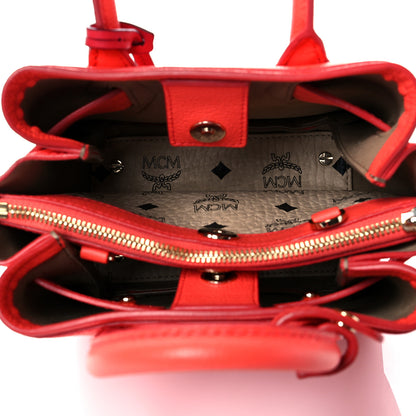 MCM Grained Calfskin Mini Neo Milla Tote Coral 5 of 9