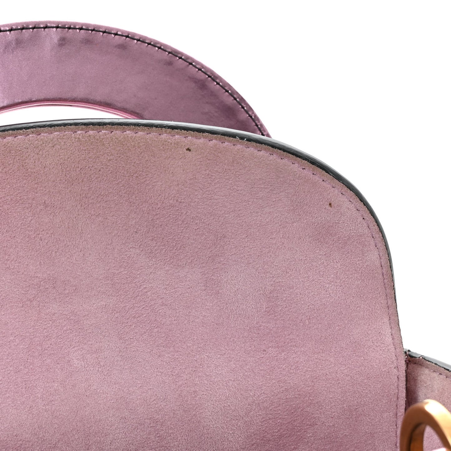 Metallic Glazed Calfskin Mini Lady Dior Pink
