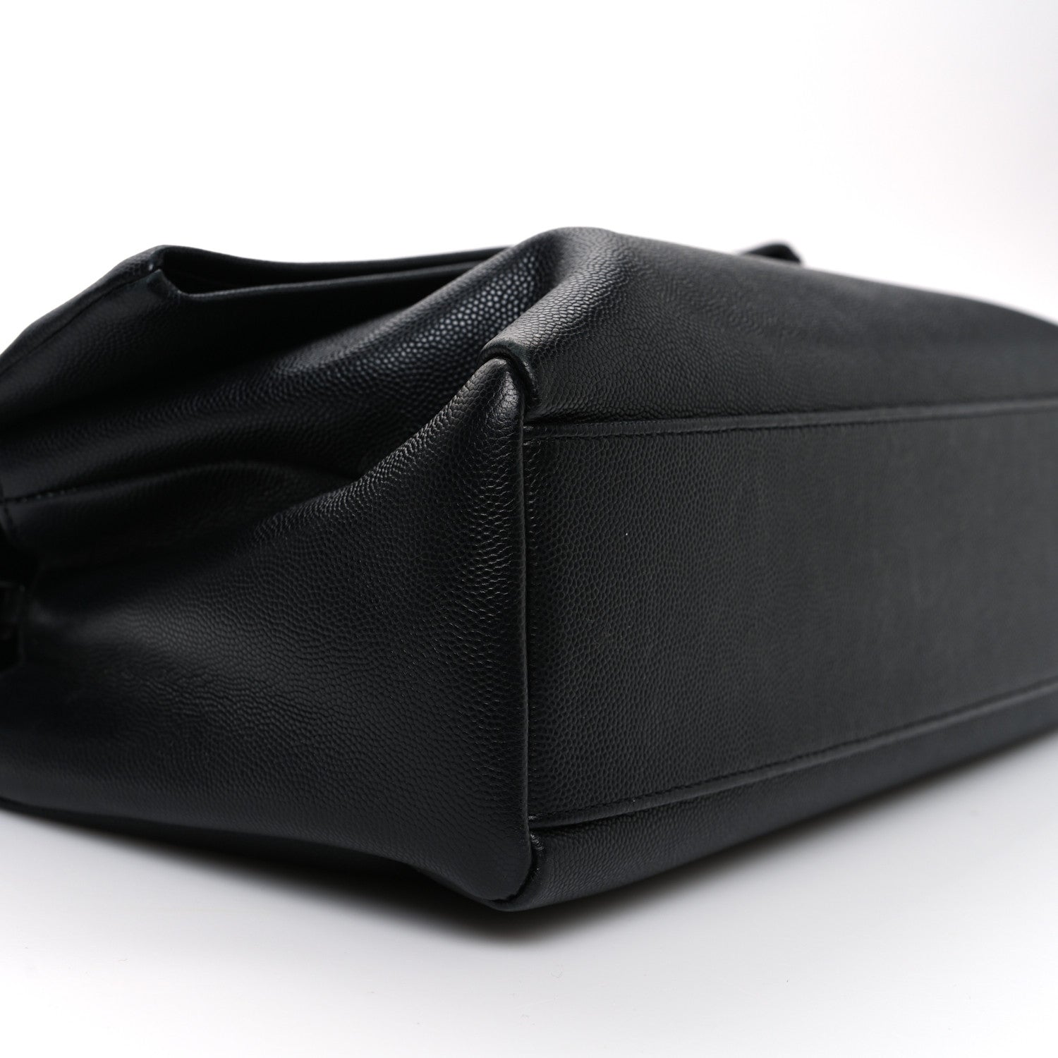 Saint Laurent Grain De Poudre Medium West Hollywood Monogram Fold-Over Black 11 of 17