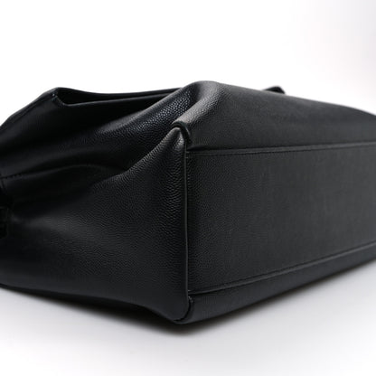 Saint Laurent Grain De Poudre Medium West Hollywood Monogram Fold-Over Black 11 of 17