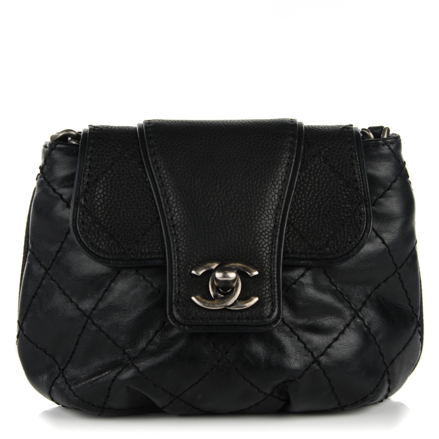 Chanel Caviar Calfskin Mini Bubble Graphic Messenger Bag Black 1 of 8